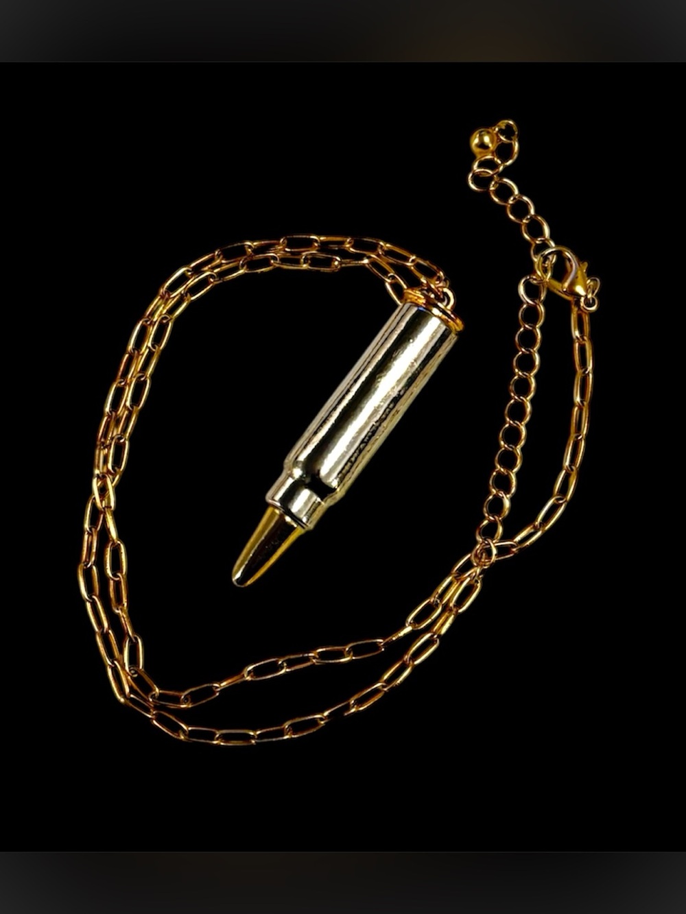Unisex Bullet Charm Chain Necklace